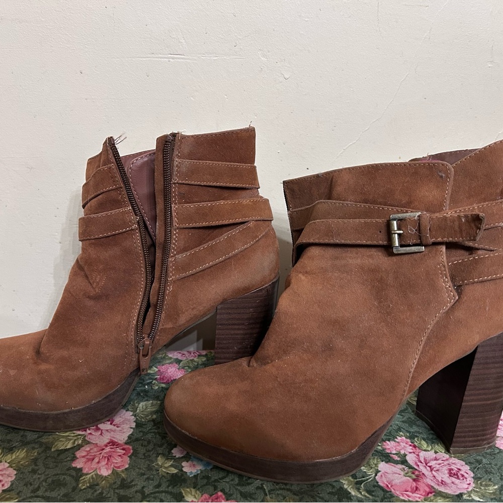 Brown Suede Ankle Boots
